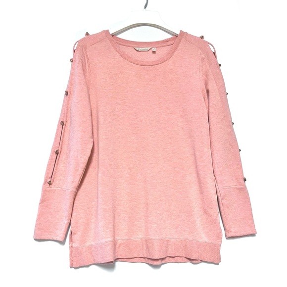 Soft Surroundings Go Lively Bibi Pullover Womens Small French Terry Peach Soft - Picture 2 of 11